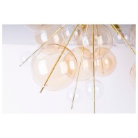 Deckenleuchte "EXPLOSION" amber aus Metall und Glas, G9 Fassungen, Deckenlampe für Esszimmer, Wohnzimmer, Diele oder Büro, Ø57 cm