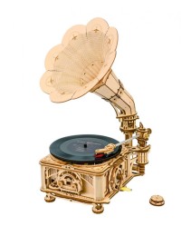 Wooden Puzzle 3D Classical Gramophone, Robotime, LKB01, 22.6x26.1x42.9cm