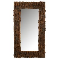J-Line spiegel Syma - hout/glas - naturel - large - 100 x 180 cm