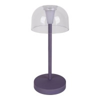 2-er Set LED battery table light "Gomba" for outside and inside, made of metal and plastic in blackberry, 18.5 cm high
