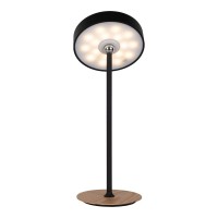 LED battery table lamp magnetic for outside and inside, made of metal and plastic in black, 36 cm high