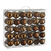Kerstballen Set - 60 Stuks - Ø7 cm - Onbreekbaar - Bruin