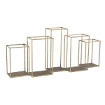 Rumpa Gold Iron Wall Rack Rectangle Open Boxes