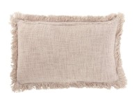 J-Line cushion Fringe - cotton/velvet - old pink