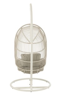 J-line hanging chair+cushion Egga metal/cord gray