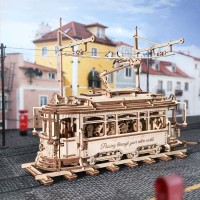 Wooden Puzzle 3D Classic City Tram, Robotime, LK801, 24.7x16.5x28.7cm