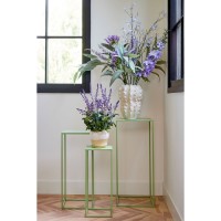 Quinty Bijzettafel - Set van 3 - L30 x B30 x H70 cm - IJzer - Lichtgroen