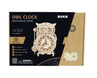 Wooden Puzzle 3D Owl/ Owl Clock, Robotime, LK503, 20.6x12.8x26.5cm