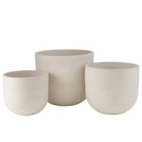 J-Line bloempot Rond - keramiek - wit - 3 stuks - Ø 50 cm