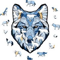 Eco Wood Art (EWA) Houten Legpuzzel Wolf, Size S, 3564, 24,6x19x0,4cm