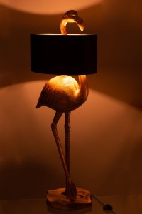 J-Line lamp Flamingo - polyresin - gold/black