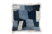 J-Line cushion Patchwork - denim/cotton - blue/white