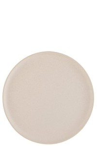 J-Line Marie plate - ceramic - cream - L - 6x