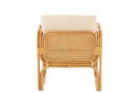 J-Line armchair + cushion - rattan/textile - natural/white