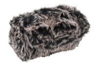 J-Line Plaid - faux fur - gray/black/white - 130 x 180 cm