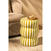 Skipper Bijzettafel - H44 x Ø32 cm - Keramiek - Crème, Oker