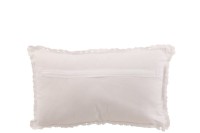 J-Line cushion Rectangle Lace - cotton - white