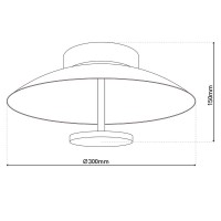 LED ceiling lamp "Firenze" metal ceiling lamp in black, and gold, LED firmly installed, lighting for living room, office or the entrance rod 30 cm diameter