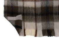 J-Line Plaid check - polyester - brown/grey/white - 190 x 136 cm