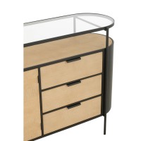 J-Line Kast Ovy Ijzer Naturel/Zwart