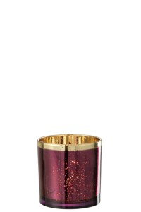 J-Line lantern Edge - glass - gold/burgundy - large