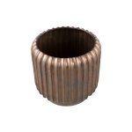 Eevie Bronze Round Ceramic Pot With Lines L