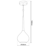 Hanger lamp "vaso", hanglamp gemaakt van metaal en rookglas in antraciet, met E14 -versie, voor eetkamer, woonkamer, hal of kantoor, met een Øvon 16 cm