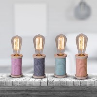 Table lamp max. 12cm high, decorative table lamp made of metal and plastic and textile material in black, white, E27 socket, table lamp for dining room, kitchen, children's room, hallway