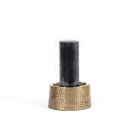 The Croco Candle Holder with Glass - Brass - M