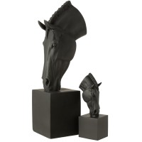 J-Line Paard Op Voet  Magnesiumoxide Zwart Large