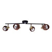 4 ceiling lamp "Corbis", metal spot in black, and gold, with E14 socket, for dining room, living room, hallway or office, ceiling lamp inside, 78 cm long