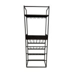 Arto Wine Rack Dark Grey Base Brown Marble