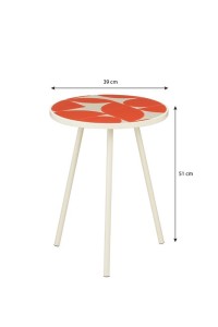 Bologna Side table Outside - H51 x Ø39 cm - Metal - Red