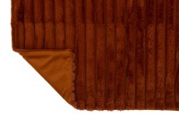 J-Line Plaid corduroy - polyester - rust - 180 x 130 cm