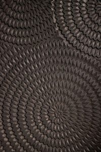 Levya Black Wooden Rect Wall Panel Round Pattern