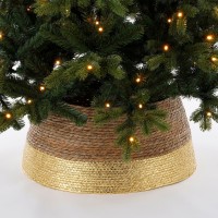 Kerstboomrok - H26 x Ø50 cm - Zeegras - Goud