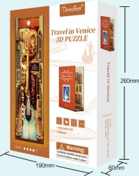 DIY Book Nook Bookend Travel in Venice Bookend, Tone-Cheer, TQ107, 18.2x8x24.5cm