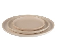 J-Line Marie plate - ceramic - cream - L - 6x