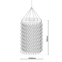 Pendant lamp "coconut" Ø 40 cm, made of wood and coconut shells, beige/brown, E27 socket, lighting for living room, dining room or winter garden.