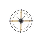 Joan Black Clock With Gold Tubes Round