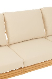 J-Line sofa Elise + cushion 3 Persons - rattan/textile - natural/white