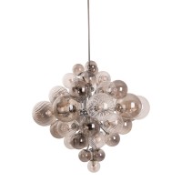 Pendelleuchte "SPHERE" Ø 75cm, au s Metall und Glas mit verschiedenen Strukturen, Beleuchtung für Wohnzimmer, Esszimmer oder Büro.