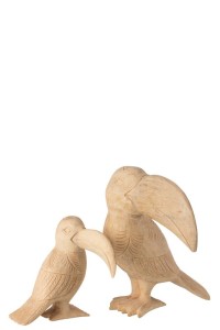 J-Line Toucan Albasia Wood Natural Large