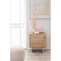 J-Line Nachtkast Rattan Mangohout Naturel