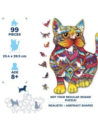 Logic Giochi Mandala Wooden Jigsaw Puzzle Cat/Cat, 23.4x28.5cm