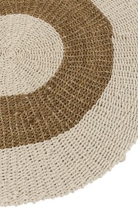 J-Line carpet Round - seagrass - white/natural - small