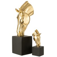 J-Line Paard Op Voet  Magnesiumoxide Goudkleurig/Zwart Large