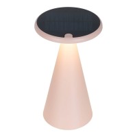 Solar battery table lamp "Palu" for outside and inside, made of plastic in pink, 20 cm high