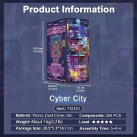 Tonecheer, DIY Book Nook, Cyber City Bookend, TQ131, 24,5x18x10cm