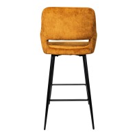 Fallon Velvet Rust Bar Stool Black Metal Leg KD